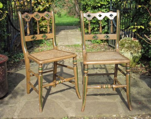 Pair of Regency Painted Side Chairs from Reymerston Hall