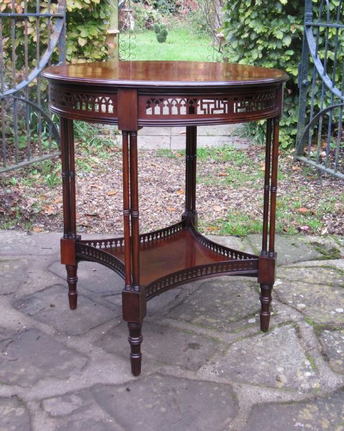 Edwardian Mahogany Cluster Leg Lamp Table C1900