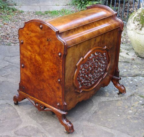 Victorian Burr Walnut Canterbury C1870