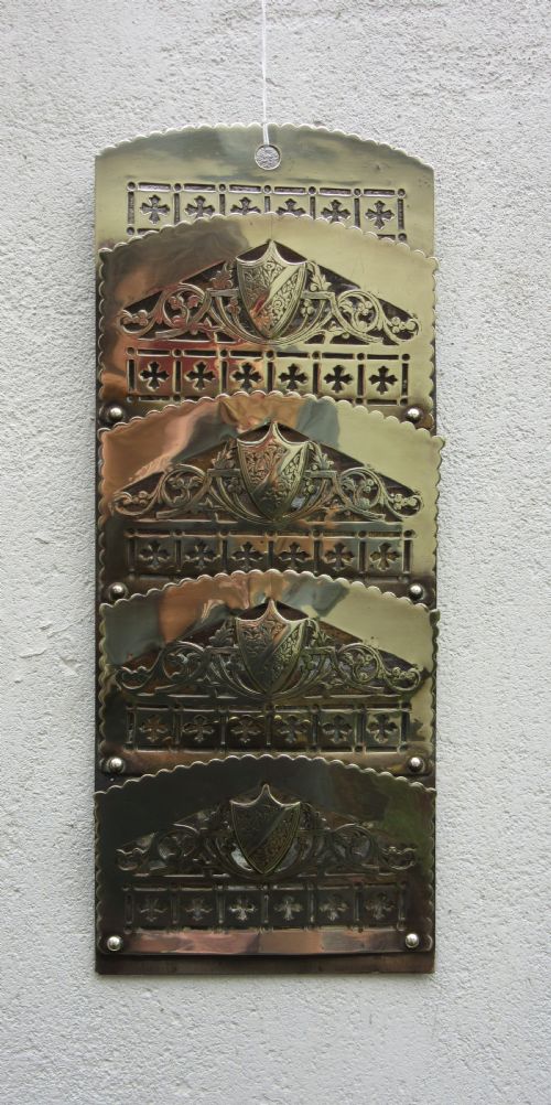 Victorian Pierced Brass Letter Rack C1880