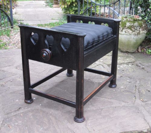 Arts & Crafts Liberty Style Adjustable Piano Stool C1890