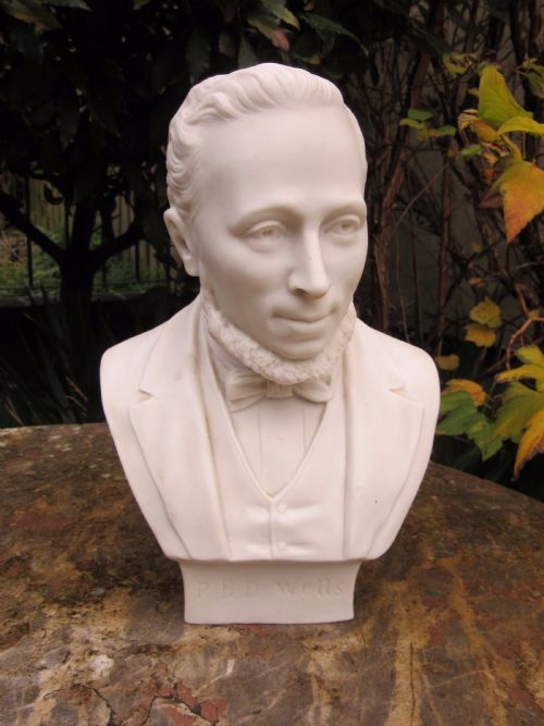 A.l.vago Parian Bust of Phrenologist R.b.d. Wells C1880