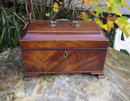 George III Mahogany Tea Caddy C1800