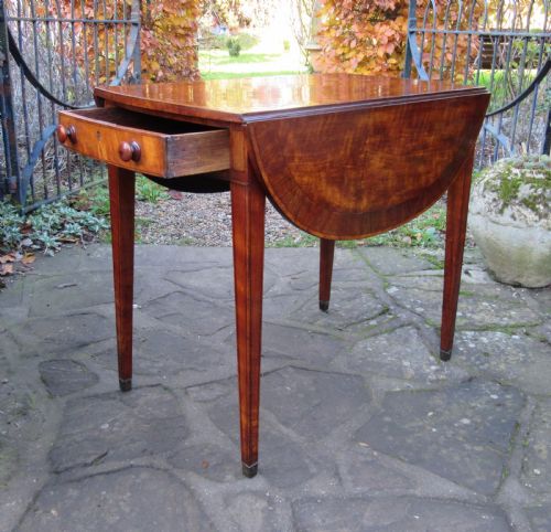 fig 1. GEORGE III SATINWOOD BOW-END PEMBROKE TABLE c1800