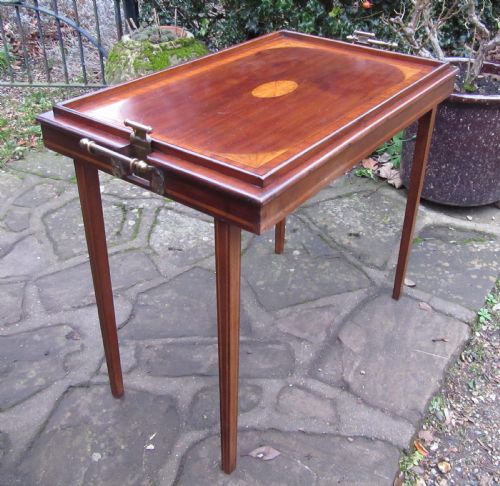 Inlaid Mahogany Metamorphic Butler's Tray C1910