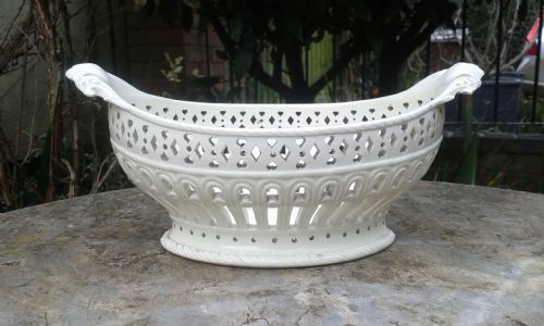 19th Century Creamware Chestnut Basket