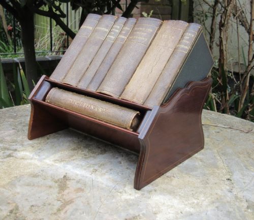 Asprey's Inlaid Mahogany Book Stand with Original Reference Books
