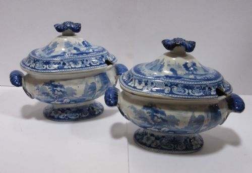 Pair of Helmsley Castle Yorkshire Sauce Tureens C1840