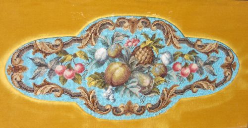 fig 1. FINE VICTORIAN BEADWORK PANEL OF FRUIT c1860