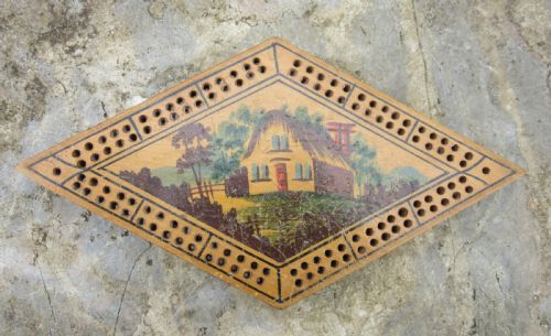 Regency Hand-painted Cribbage Board C1830