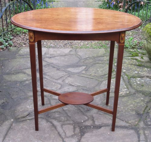 Art Nouveau Inlaid Mahogany Lamp Table