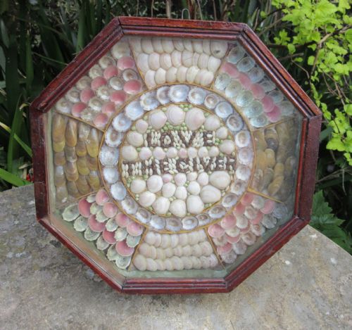 Sailor's Valentine Shell Picture C1880