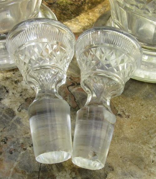 fig 1. GOOD PAIR OF LATE VICTORIAN CUT GLASS DECANTERS