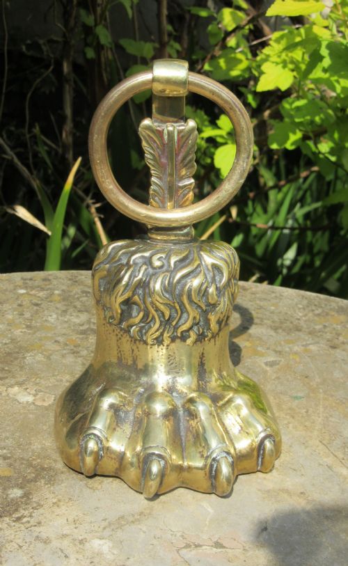 Brass Lion's Paw Door Stop Door Porter Doorstop C1840