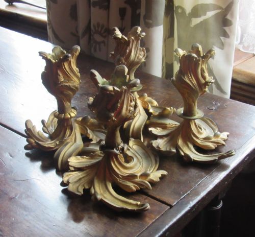 Four 19th Century Ormolu Gilt Metal Candlesticks