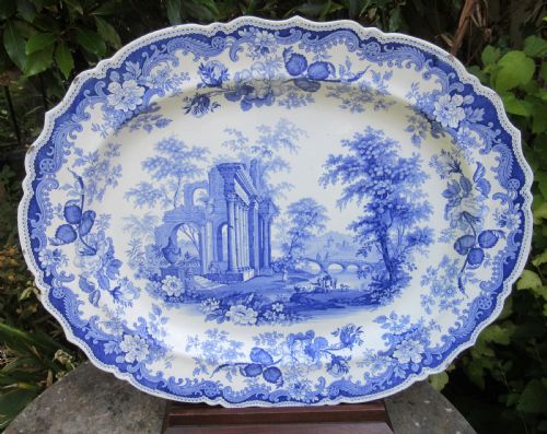 English Blue and White John Rogers 'Athens' Serving Plate C1840