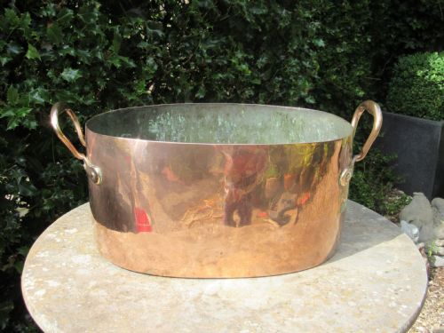 Large Georgian Copper Pan Wine Cooler