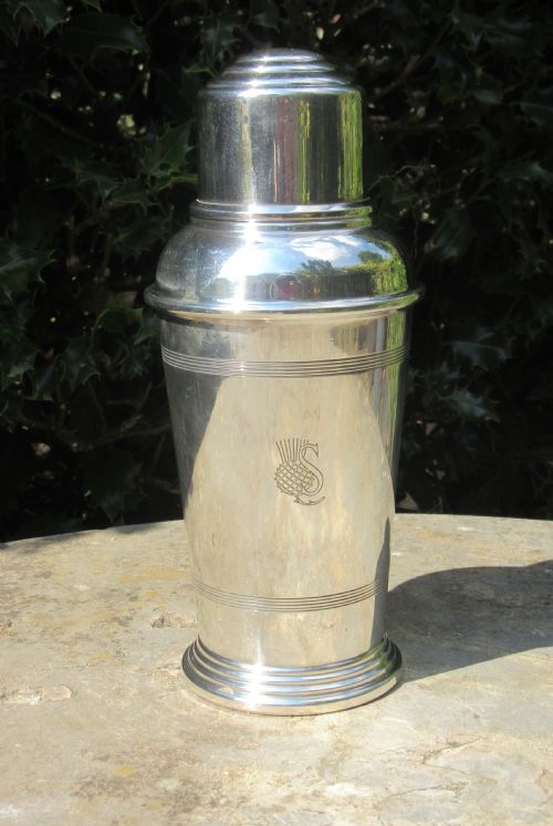 Goldsmiths & Silversmiths Art Deco Thistle Cocktail Shaker