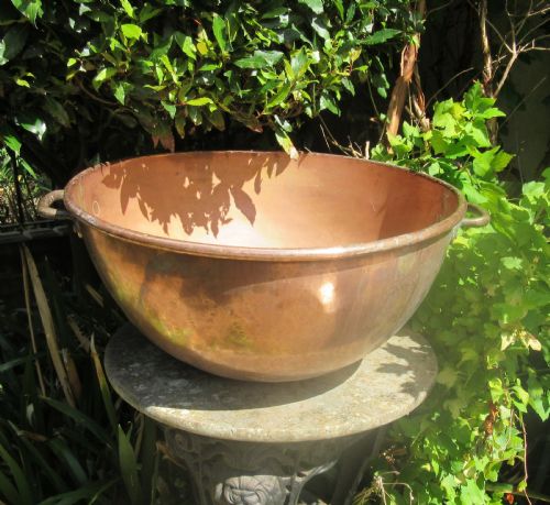Huge Copper Sugar Bowl Confectioner's Bowl