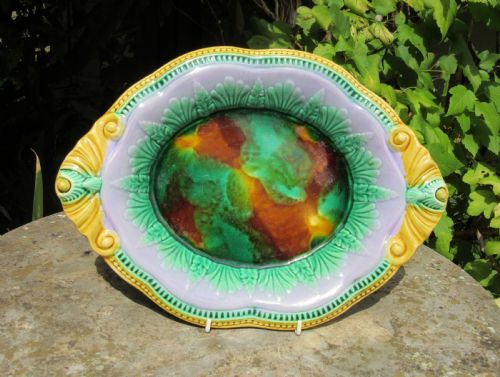 English Majolica Bread Plate C1880