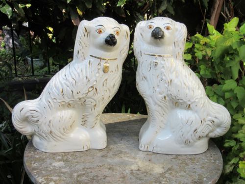 Very Large Pair of Victorian Staffordshire Dogs C1880