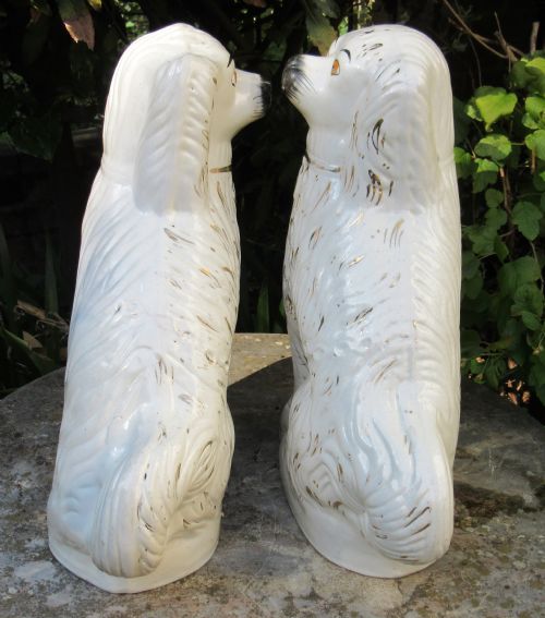 fig 1. VERY LARGE PAIR OF VICTORIAN STAFFORDSHIRE DOGS c1880