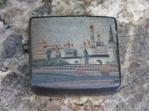 Russian Papier Mache Painted Snuff Box C1880