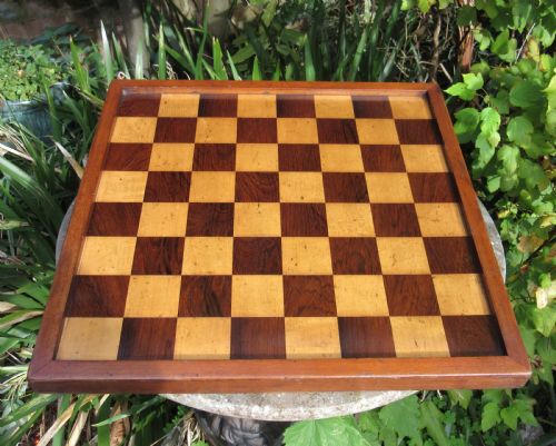 Large Victorian Rosewood, Mahogany and Maple Chess Board