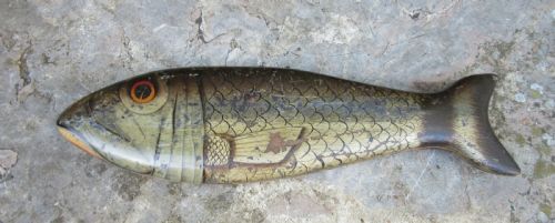 Painted Wooden Fish Box C1910