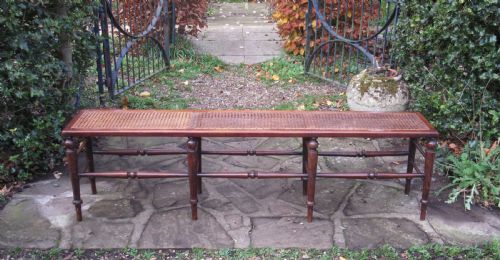 Long Caned Window Seat Hall Bench C1880