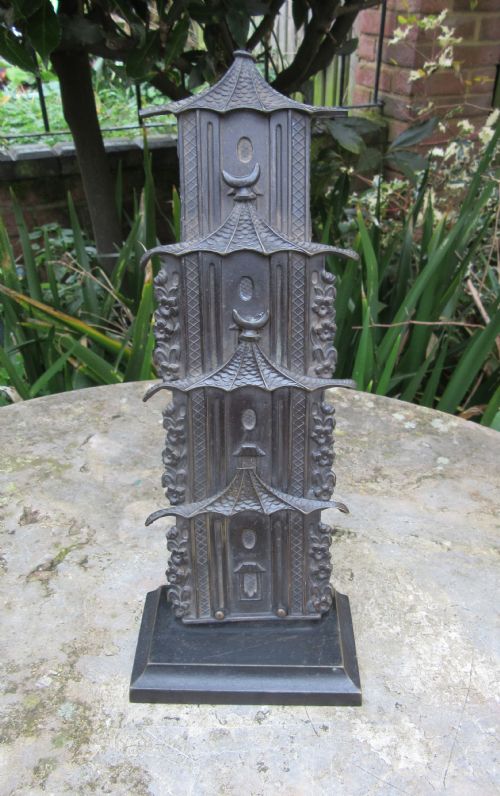 Regency Bronzed Pagoda Letter Rack by W. Mole