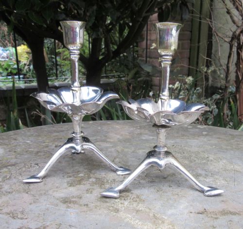 Pair of W.a.s. Benson Electroplated Candlesticks