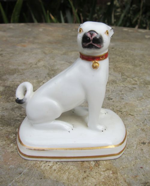 Chamberlain's Worcester Porcelain Pug Dog C1830