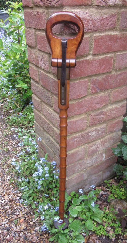 Georgian Satinwood Armorial Shooting Stick
