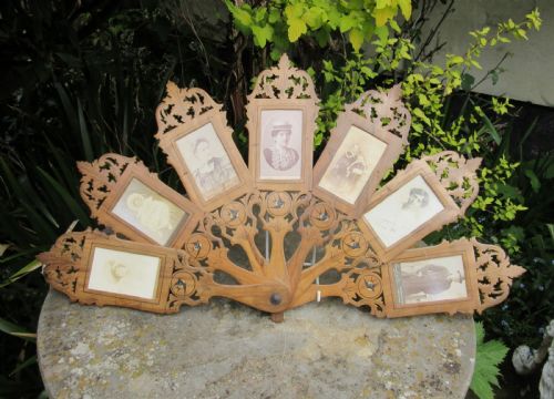 Antique Sorrento Ware Fan Photo Frame