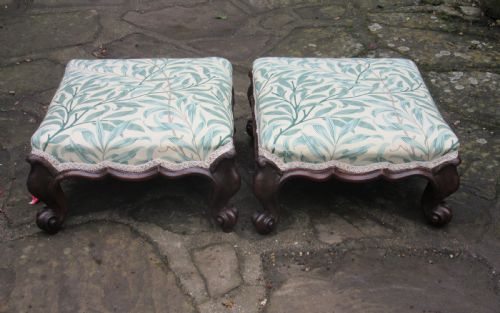 Fine Pair of Antique Mahogany Footstools C1860