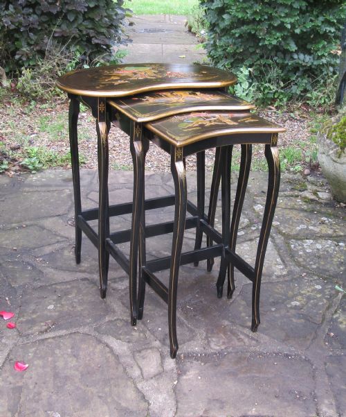 Fine Nest of Three Lacquered Tables C1910