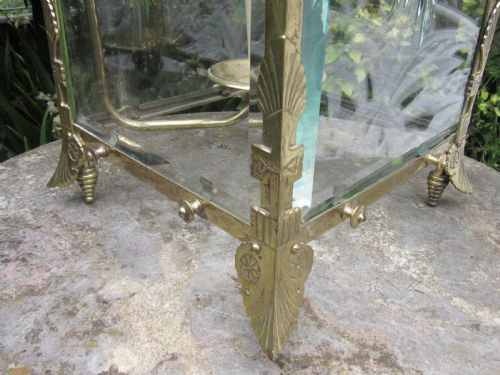 ENGLISH BRASS AESTHETIC MOVEMENT STYLE HALL LANTERN C1890 - ADDITIONAL PHOTO 3