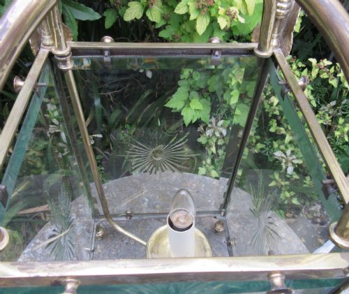 ENGLISH BRASS AESTHETIC MOVEMENT STYLE HALL LANTERN C1890 - ADDITIONAL PHOTO 4