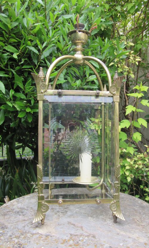 ENGLISH BRASS AESTHETIC MOVEMENT STYLE HALL LANTERN C1890 - ADDITIONAL PHOTO 7