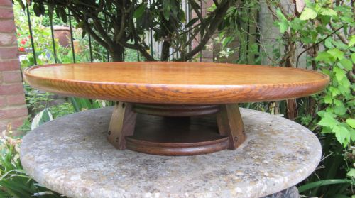 Arts & Crafts Golden Oak Lazy Susan C1910