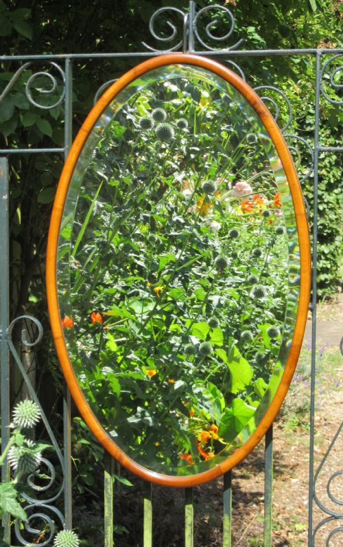 Edwardian Oval Walnut Wall Mirror C1910