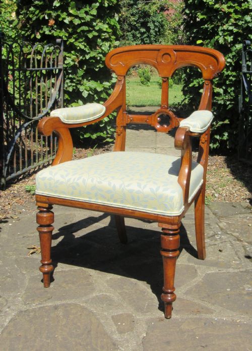 Victorian Oak Gothic Revival Arm Chair Stamped T. Wright