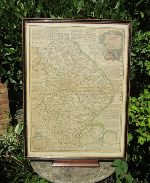 Emanuel Bowen Engraved Map of Lincolnshire & Its Wapontakes C1780