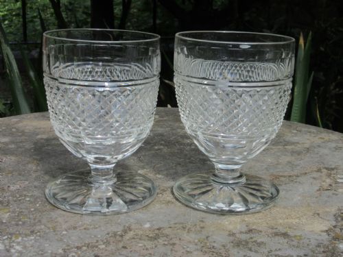 Good Large Pair 19th Century Cut Glass Rummers