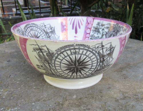 fig 1. FINELY DECORATED SUNDERLAND LUSTRE BOWL c1850