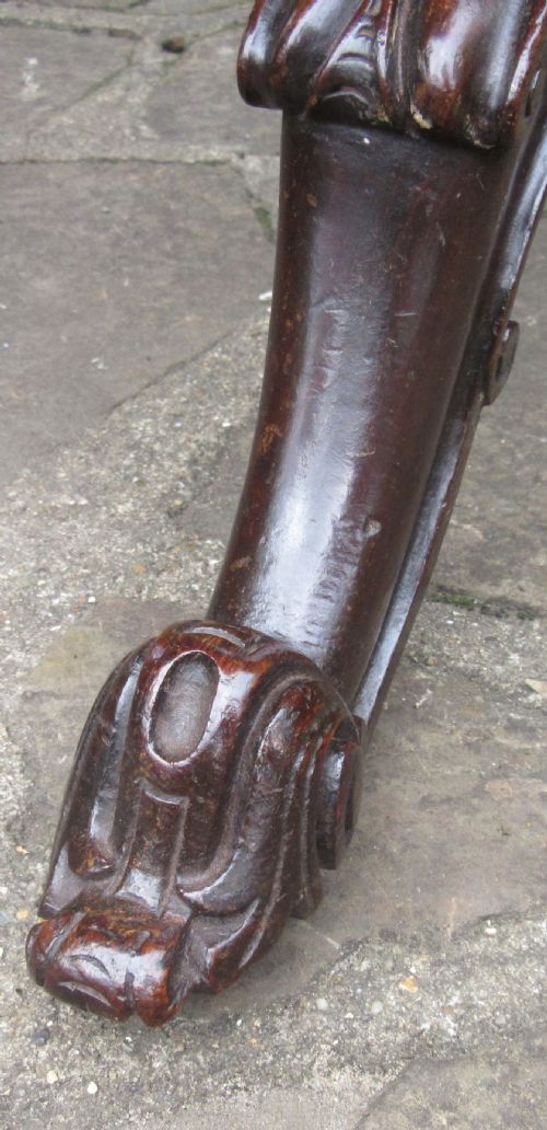 SUPER CARVED OAK WRITING TABLE C1860 - ADDITIONAL PHOTO 4