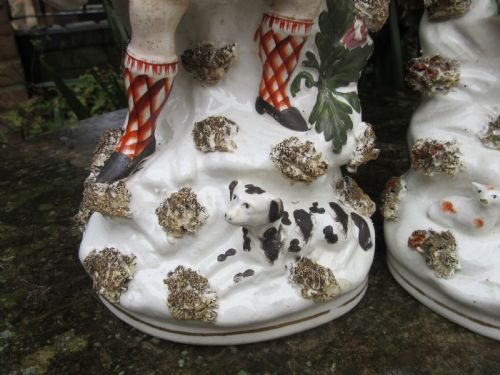FINE PAIR OF VICTORIAN STAFFORDSHIRE SCOTTISH FIGURES C1860 - ADDITIONAL PHOTO 1