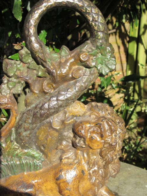 ORIGINAL GEORGIAN LION SERPENT DOOR STOP DOOR PORTER - ADDITIONAL PHOTO 1