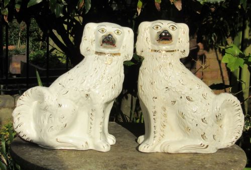 Large Pair of Victorian Staffordshire Dogs C1880
